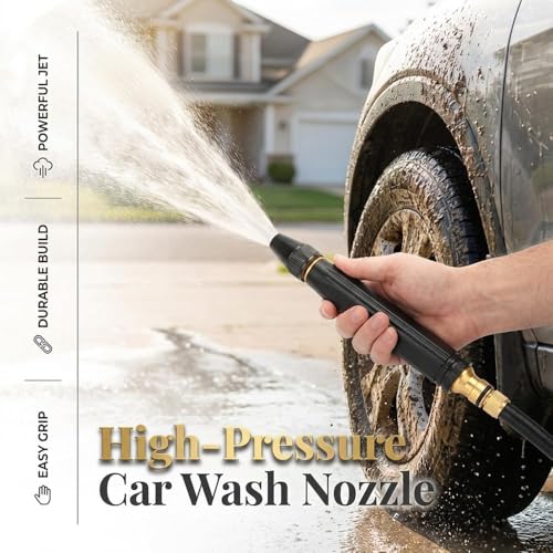 Hosday Powerful High Pressure Sprayer, 2026 Upgrade Garden Hose Spray Gun, High-Strength Aluminum Alloy Core, A Must-Have for for Watering Plants and Vegetables, Car Washing (2PC)