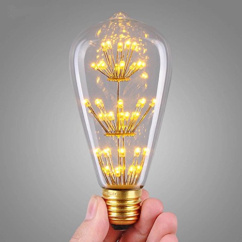 Kiven 3w LED Decorative Vintage Edison Light Bulb Squirrel Cage Es E27 110v Edison Teardrop Vintage Lamp Long Lasting Vintage Thomas Edison LED Bulb E27 (TB-97-110v)