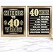 Katie Doodle 40th Birthday Anniversary Decorations for Men Women Over The Hill Party Supplies - Includes 8x10 Cheers to 40 Years Print [Unframed], Gold and Black