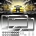 Newest Audi Logo Bling Frosted Silver Aluminum Alloy License Plate Frame,with Screw Caps Cover Set Suit,Applicable to US Standard car License Frame, for Audi(2 Pcs)