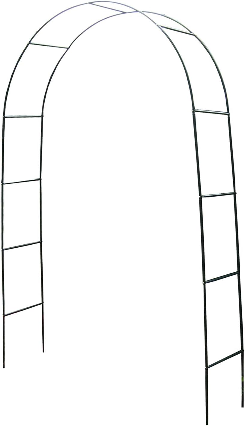 FineHome Weather Resistant Rose Arch Green Powder Coated Metal Pergola Trellis Archway 240 x 140 x 36 cm