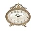 NIKKY HOME Vintage Table Clock, French Turquoise Color Rococo Style Desk Clock Battery Operated Rustic Design, Home Décor for Living Room, Bedroom, Bedside, Desk, Gift Clock - Gold