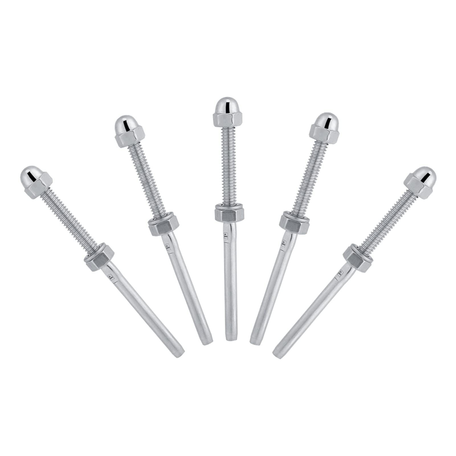 FTVOGUE 10pcs Stainless Steel Tensioners Threaded Stud Ends Threaded Cable Tensioners for 1/8" Cable Railing System