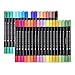 Rainbow Dual Tip Pens - 36 Unique Watercolors - Water Based Ink - Art Marker Set for Coloring, Journaling, Sketching, Lettering, Calligraphy