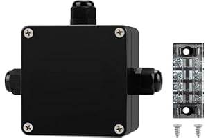 JINDOUZI ABS IP67 Waterproof Dustproof Electrical Junction Box, with 15A 600V Barrier Terminal Cable Connector, 3P Power Junction Box（3.26 * 3.18 * 2.2in）