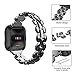 TOYOUTHS Metal Link Compatible with Fitbit Versa 2 Watch Band/Versa Lite/Versa Bands for Women Stylish Dressy Strap Bracelet Replacement Wristbands Accessories for Versa 2 Special Edition, Black