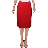 Kasper Womens Stretch Crepe Knee Length Skirt