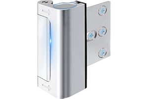 AUZEV Home Security Door Reinforcement Lock Safety Latch Extra Front Doors Security Devices, Anti Door Kick in Safety Protector for Door Inside, Child Proof Aluminum Locks Silver 1Pack