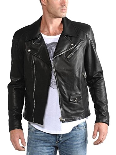 Mens Napa Real Leather Jacket Winter fashion Coat A834 XXL Black Mens Napa Real Leather Jacket Winter fashion Coat A834 XXL Black