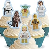 Cakeshop 12 x PRE-CUT Lego Star Wars Stand Up Edible Cake Toppers