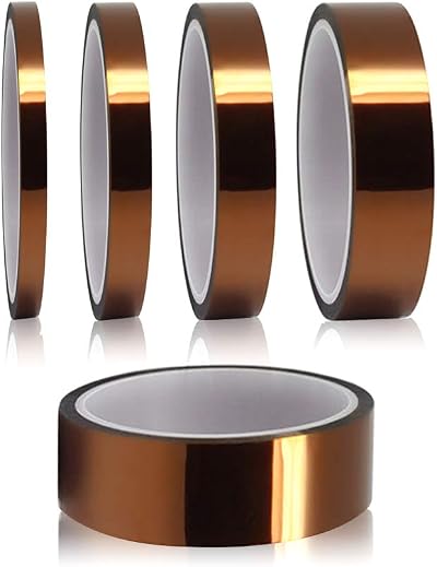 YIXISI 5pc Kapton Tape Polyimide High Temp 3-25mm x 33m Sublimation 3D Printer