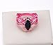 Pink Style 2017 New 1 piece Black & 44 pieces White Zircon Prong Setting Ring