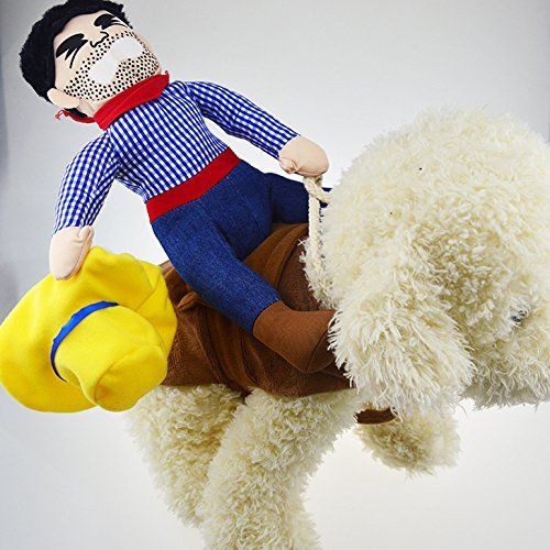 PROtastic Pet Dog Halloween Cowboy Funny Costume Dog Riders Clothes (Medium)