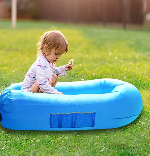 Portable Inflatable Lounger Chair Air Sofa Bed Sleeping Bag Camping Tent Cot Indoor Outdoor Beach Park Backyard Pool