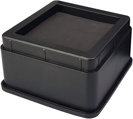 Amazon Com Aspeike 2 Or 4 Inch Bed And Furniture Risers Durable And Stackable Square Bed Lifts Lifts Up To 6000 Lbs Per Riser A Large Area Of Groove With Anti Slip