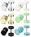 FIBO STEEL 6 Pairs Stud Earrings for Men Women Gauge Earrings Ear Piercing Plugs Tunnel 18G