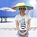 Accinouter Head Headband Umbrella Hat, Folding Headwear 26” Elastic Headband Sun Rain Gardening Umbrella Hat Cap for Party, Fishing Campaing (Rainbow, 14.2