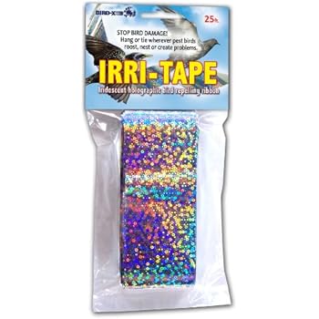 Bird-X Irri-Tape Holographic Iridescent Foil Bird Scare Tape, 2" x 25ft Length
