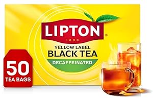 Lipton Decaf Black Tea Bags, Hot or Iced Caffeine Free Tea, 50 Tea Bags