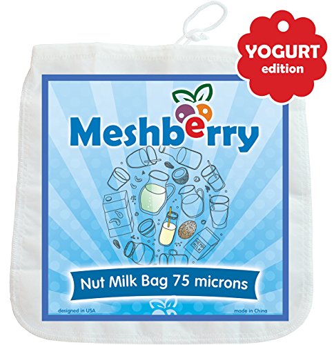 Nut Milk Bag - Greek Yogurt & Cottage Cheese Strainer - Fine Mesh Nylon Cheesecloth - Reusable & Durable 12