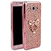 Galaxy J2 Prime, Grand Prime+, Grand Prime Plus Case, Best Share Soft Bumper Glitter Slim Fit Bling TPU Back Cover for Samsung Galaxy J2 Prime, Grand Prime+, Rose Gold-Bowknot Metal Ring Kickstand