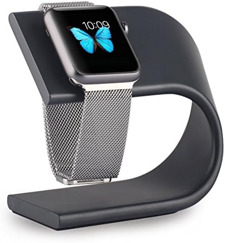 Apple Watch Stand Series 1 / Series 2 Smart Watch Charge Dock Station Sturdy Aluminum Platform 7000 Series 38 / 42 mm / Nike Accessory Sport Charging Holder Station For Men (Black)