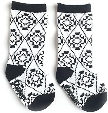 Copper Robin Black and White Aztec Patterned Baby Knee High Socks (0-6 Months)