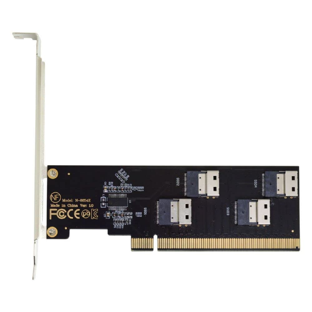 Cablecc Slimline Four SFF-8654 4X 4 NVME to PCIE Express 3.0 4.0 Raid Card VROC Raid0 Hyper Adapter