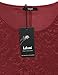 Laksmi Fall Tops Blouses, Womens Wine Sheer Long Sleeve Tops Scoop Neck A line Sexy Floral Lace Tunic Shirt,Wine Large