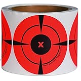 250 Mega-Pack 3-Inch Bullseye Target Stickers | Buy 1 Roll & Get 1 Free (125 Targets Per Roll - You Get a Whopping 250 Total) Neon Orange Self-Adhesive Targets for Shooting