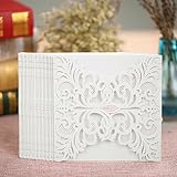 Anself 20Pcs Lace Wedding Invitation Card for Bridal Shower Birthday