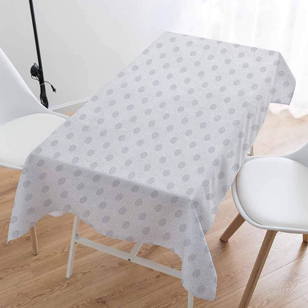 FANOEWI Garden Rectangle Tablecloth Grey Small Polka Dots on White Backdrop Retro Style Spotted Traditional Pastel Pattern Pale Grey White Parties Wedding Patio Dining W60 xL120