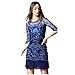 Tuliplazza Women's Floral Embroidery Tulle Lace Cocktail Prom Party Dress