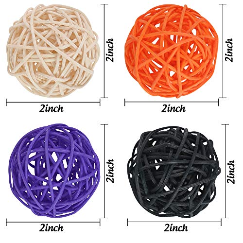 DomeStar Rattan Ball, 24PCS 2 Inch Wicker Ball Decorative Ball Orbs Vase Fillers