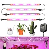 Grow Lights GLIME 24W 60LED Plant Light Strip 4in1 Flexible Soft Plant Grow Light Lamp with Adapter for Garden Greenhouse Pot Culture Hydroponics Indoor Plants 4 Lights Strips Kit Easy to Install