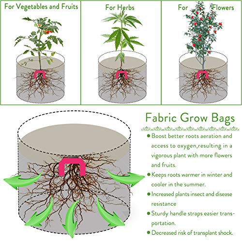 BoHoFarm 7 Gallon 8 Pack Tan Grow Bags