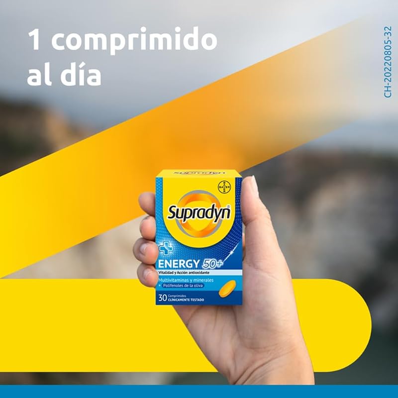 Supradyn energy 50+ multivitamínico, 30 comprimidos (fornecimento para 1 mês), suplemento vitamínico completo para homens e mulheres com mais de 50 anos de idade, contém vitamina c, b e b12