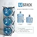 U-STACK Water Bottle Storage Rack - Holds Three 5 Gallon Bottles for Water Coolers (3 Bottle with Shelf) (Black)