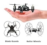 Top Race 4-Channel Micro Mini-Drone Rolling Quadcopter with Wheels, Fly, Roll, and Flip, TR-MQ3