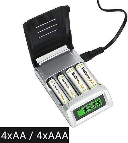 Universal Battery Charger For AA AAA Rechargeable Batteries with Overheat Protection Fast Charger &amp; Discharger LCD display and Auto Switch Off (Battery Not Included)