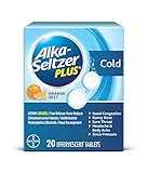 Alka-Seltzer Plus Cold Medicine, Orange Zest Effervescent Tablets With Pain Reliever/Fever Reducer, Orange Zest, 20 Count