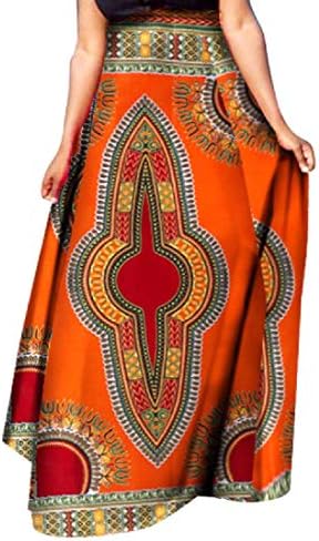 Comaba Womens Formal African Dashiki Tummy Control Long Maxi Skirt