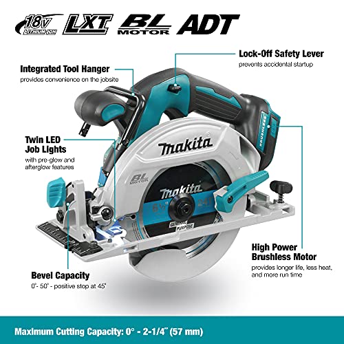 Makita DHS680Z Akku-Handkreissäge 57mm 18 V (ohne Akku, ohne Ladegerät), Blau, Silber – Bild 3