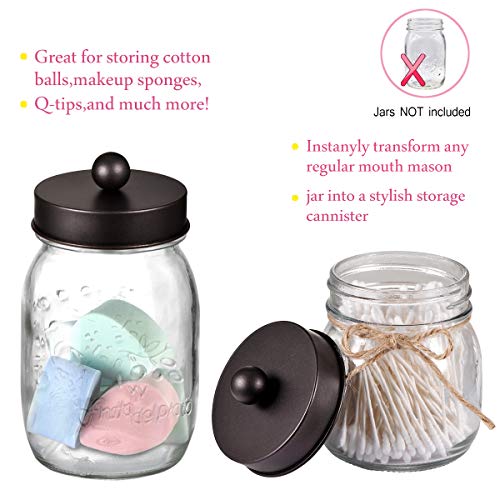 Mason Jar Apothecary Storage Lids Jars NOT Included Bathroom Accessory Lids for Modern