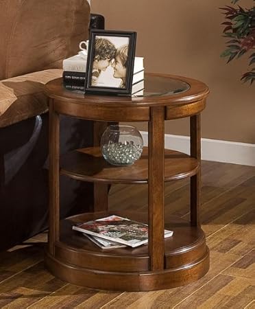 Amazon Com Round End Table With Glass Top These Small Modern