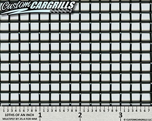 customcargrills 12"x48" Stainless Steel 0.25 Woven Wire Grill Mesh Sheet - Square Cut - Gloss Black - Shipped Flat, 1/4 inch spacing, 0.047" Wire Thickness, Powder Coated, Made in USA
