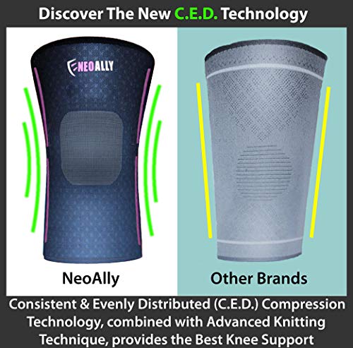 image for NeoAlly Sports Knee Support Compression Sleeves Thin Fit Under Uniform