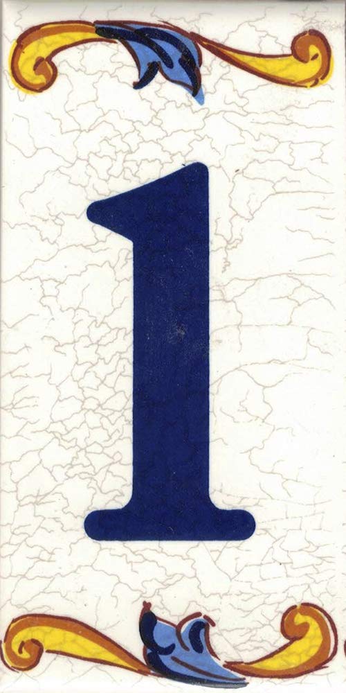 House Number. Address Numbers & plaques. House Signs. Door Numbers. Ceramic Letters and Numbers. Design “Craquelé” (Number One"1")