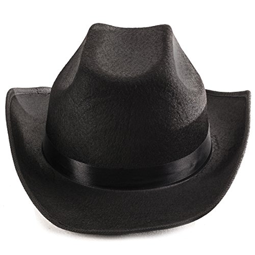 Adult Black Cowboy Hat Mens Womens Unisex Costume By Funny Party Hats