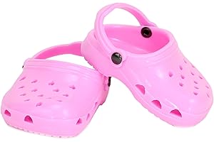 Sophia's Rubber Garden Clog Sandal with Heart Cut Outs and Heel Strap Shoes Accessory for 18" Dolls, Light Pink